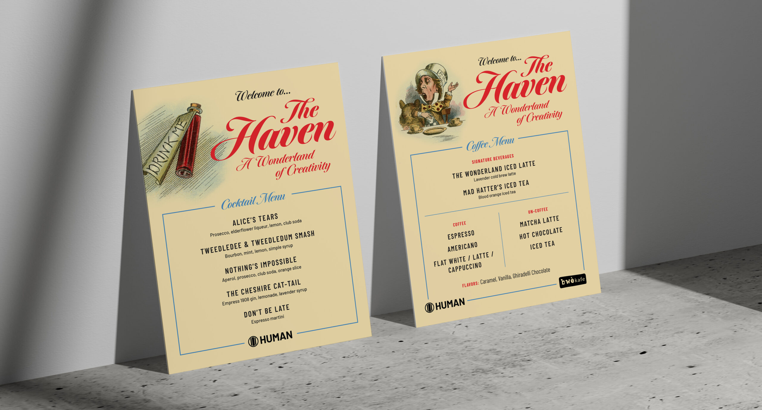 Poster business card mock up marble stone background